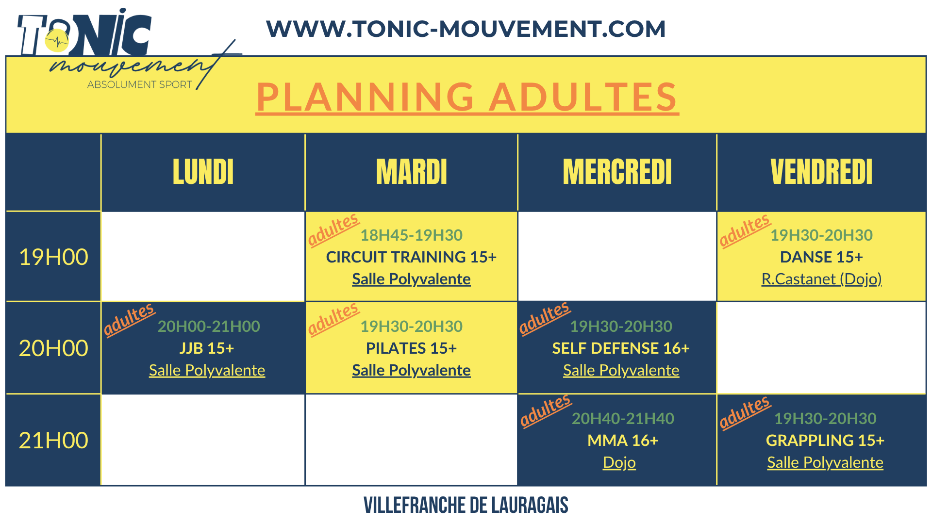 planning globale 2